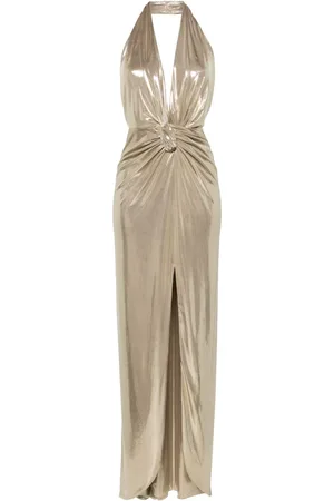 NISSA Backless high-shine maxi dress