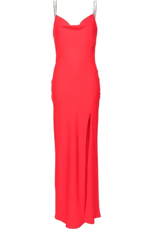 NISSA Rhinestoned open-back maxi dress