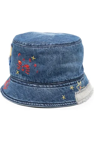 Marni Embroidered denim bucket hat