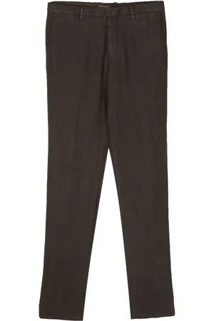 Boglioli Linen chambray tapered trousers