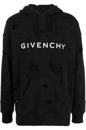 Givenchy Distressed-effect drawstring hoodie