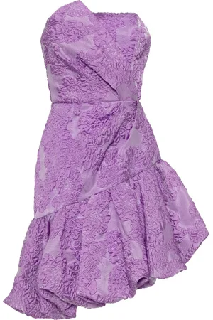 Marchesa Notte Calathea asymmetric minidress