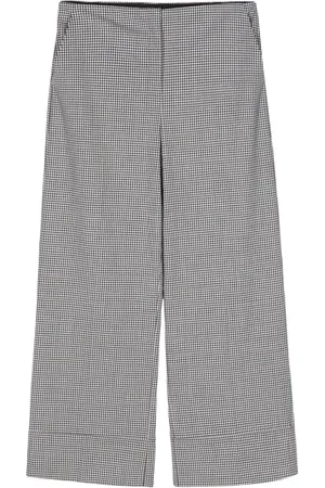 THEORY Check-pattern straight-leg trousers