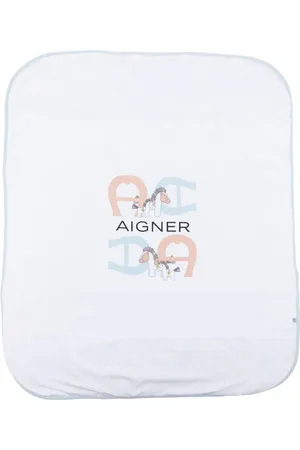 Aigner Logo-print Pima cotton baby blanket