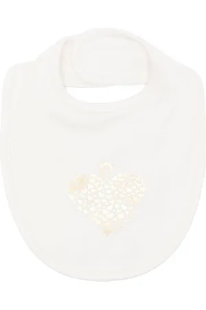 Aigner Metallic heart-print Pima cotton bib