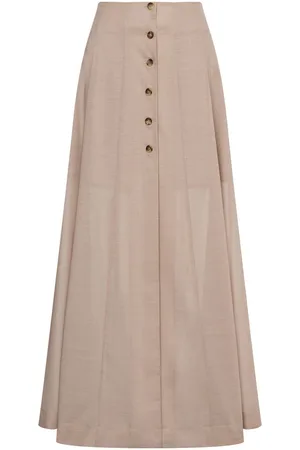Serafini Buttoned semi-sheer long skirt