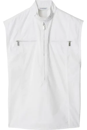 Burberry Half-zip cotton tank top