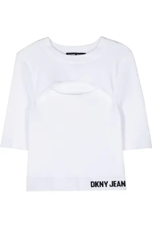 DKNY Cut-out ribbed-knit top