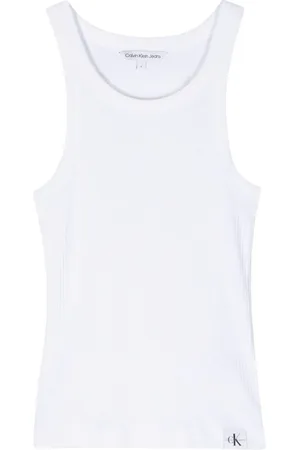 Calvin Klein Logo-patch fine-ribbed tank top