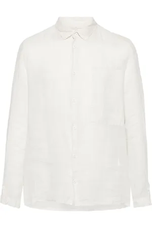 TRANSIT Straight-collar linen shirt