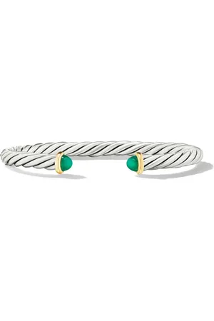 David Yurman 14kt yellow gold and sterling Cable cuff bracelet (6mm)