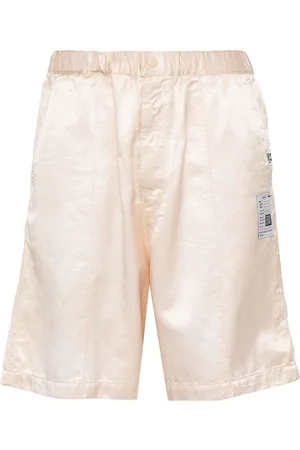 Maison Mihara Yasuhiro Logo-tag satin shorts