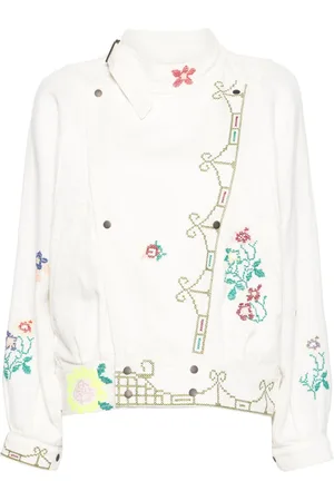 FORTE FORTE Motif-embroidered denim jacket
