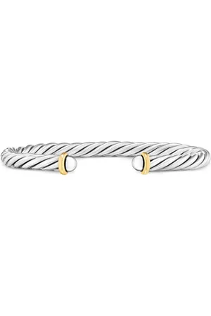 David Yurman 14kt yellow gold and sterling Cable cuff bracelet (6mm)