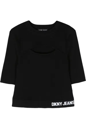 DKNY Cut-out ribbed-knit top