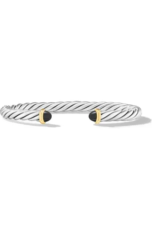 David Yurman 14kt yellow gold and sterling Cable cuff bracelet (6mm)