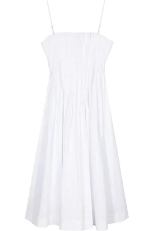 Staud Bella pintuck-detail poplin dress