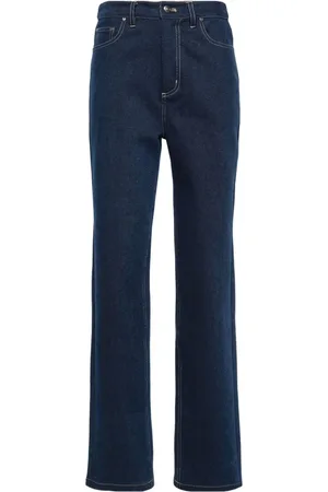ROTATE Straight-leg cotton-blend jeans