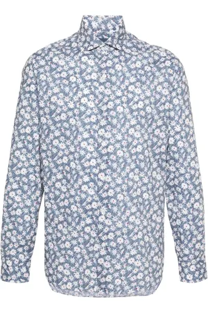 BARBA Floral-print cotton shirt