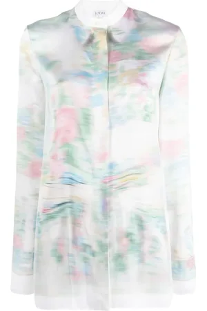Loewe Abstract-print band-collar shirt