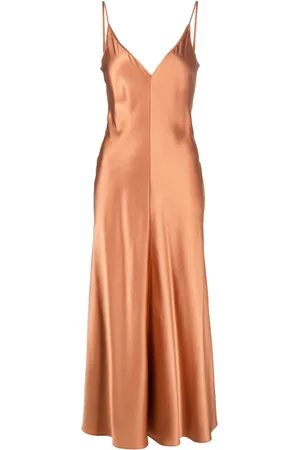 Voz Satin-finish V-neck dress