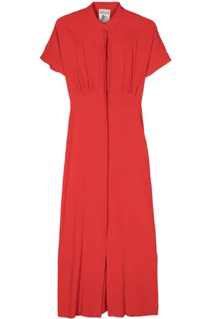 SEMICOUTURE Ruched-detail crepe shirtdress