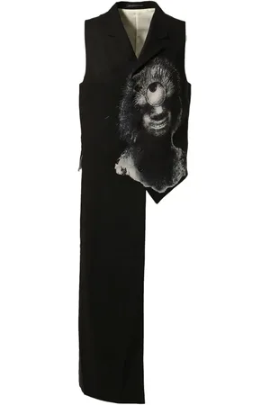 YOHJI YAMAMOTO Artistic-print asymmetric waistcoat