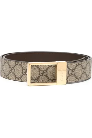 Gucci GG Supreme-canvas leather belt
