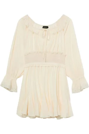 tout a coup Lace-trim pleated minidress