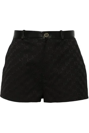Gucci GG Canvas leather-trim shorts