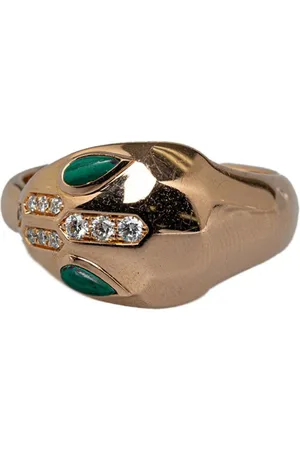 Bvlgari 18kt rose gold Serpenti malachite and diamond ring