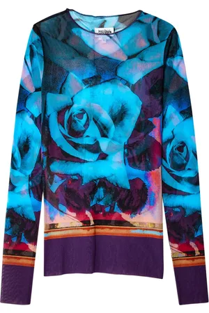 Jean Paul Gaultier Floral-print mesh T-shirt