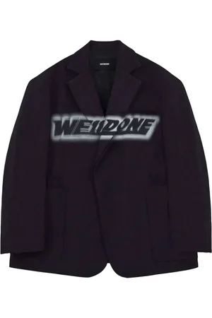 We11 Done Logo-print wool-blend blazer