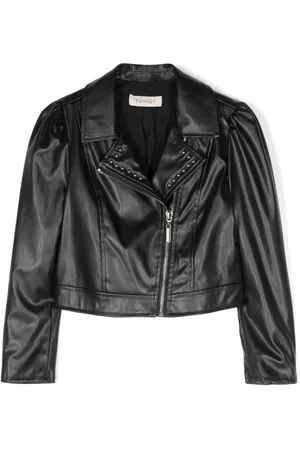 Twin-Set Stud-detailed biker jacket