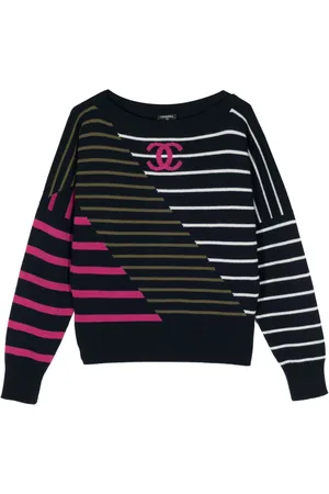 CHANEL 2000s CC patchwork cashmere jumper