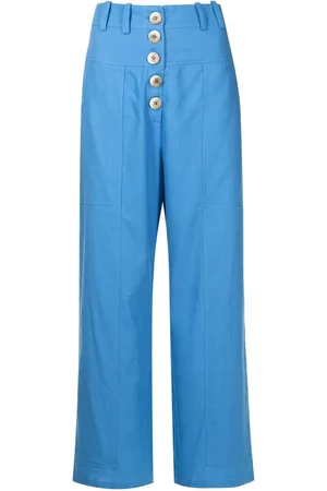 Olympiah Cropped button-front trousers