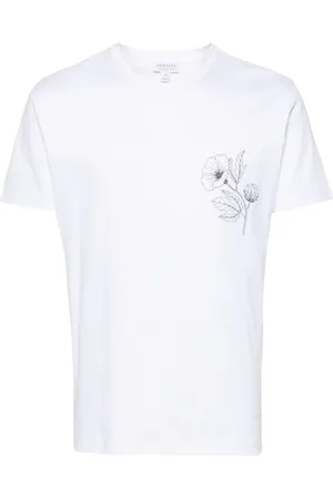 Sunspel Floral-print cotton T-shirt