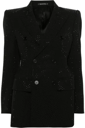 Balenciaga Double-breasted rhinestone-embellished blazer