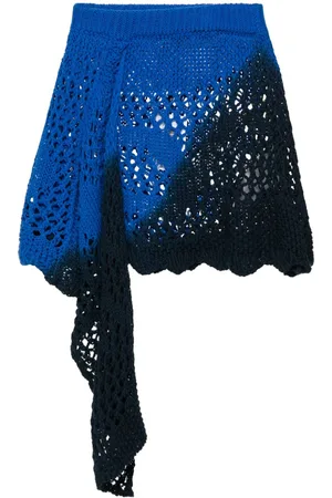 The Attico Draped-detail knitted skirt