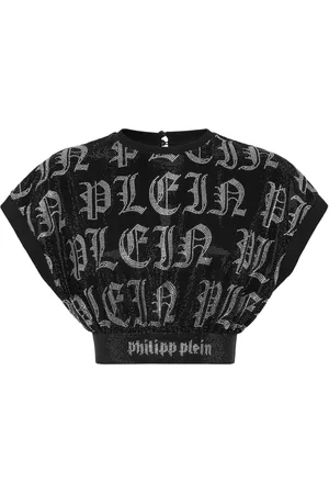 Philipp Plein Crystal-embellished cropped top