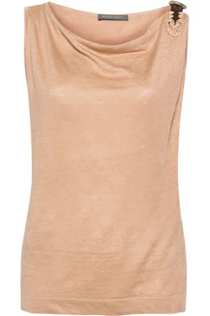Alberta Ferretti Belted-shoulder tank top