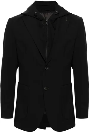 Paul & Shark Detachable-hood single-breasted blazer