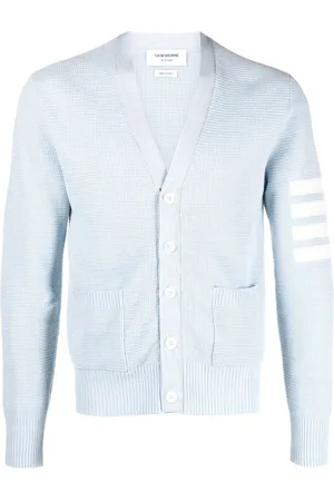 Thom Browne 4-Bar linen-blend cardigan