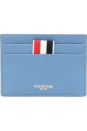 Thom Browne 4-Bar Rose-embroidered leather cardholder