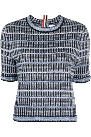 Thom Browne Crew-neck tweed top