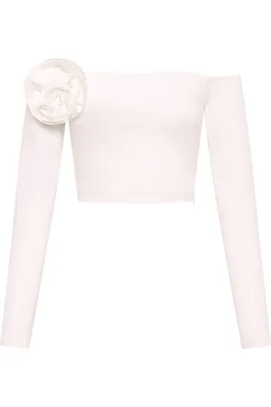 Nicholas Elaina floral-rosette off-shoulder top