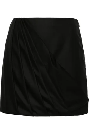 RACIL Draped wool miniksirt