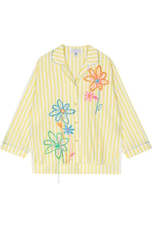 MIRA MIKATI Floral-embroidered cotton shirt