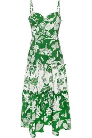 Farm Rio Forest Soul panelled midi dress