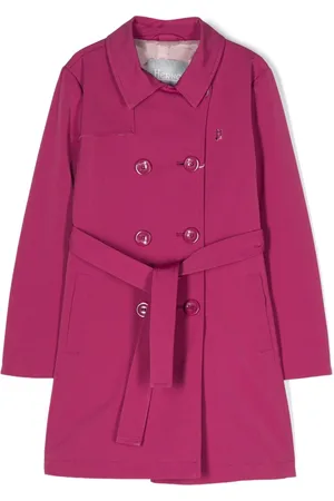 Chiara Ferragni Kids logo-plaque single-breasted coat - Pink